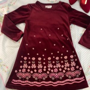Red velvet little girl’s dress